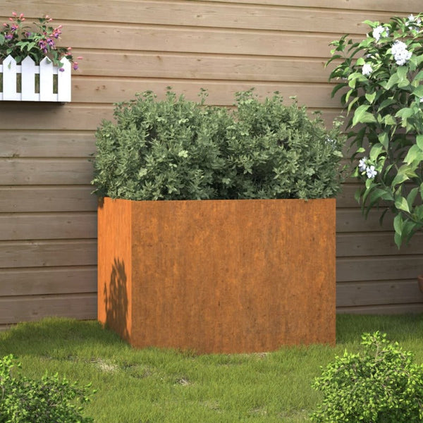 Vidaxl Planter 62X47x46 Cm Corten Steel Rusty Planters & Vases