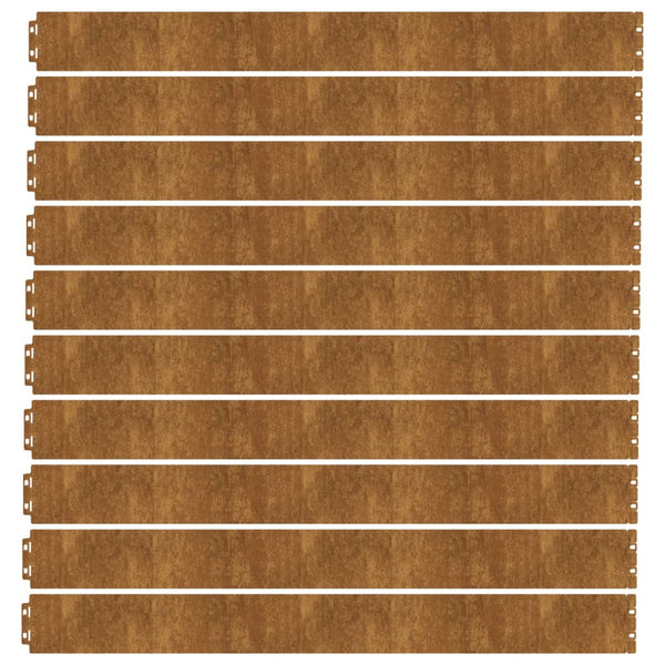 Lawn Edgings 10 Pcs 10X103 Cm Flexible Corten Steel Garden Edging & Borders
