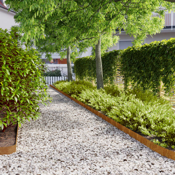 Vidaxl Lawn Edgings 50 Pcs 10X103 Cm Flexible Corten Steel Garden Edging & Borders