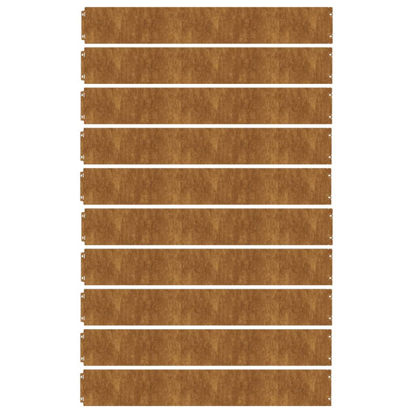 Vidaxl Lawn Edging 10 Pcs 15 X 103 Cm Weathering Steel Rusty Garden Edging & Borders
