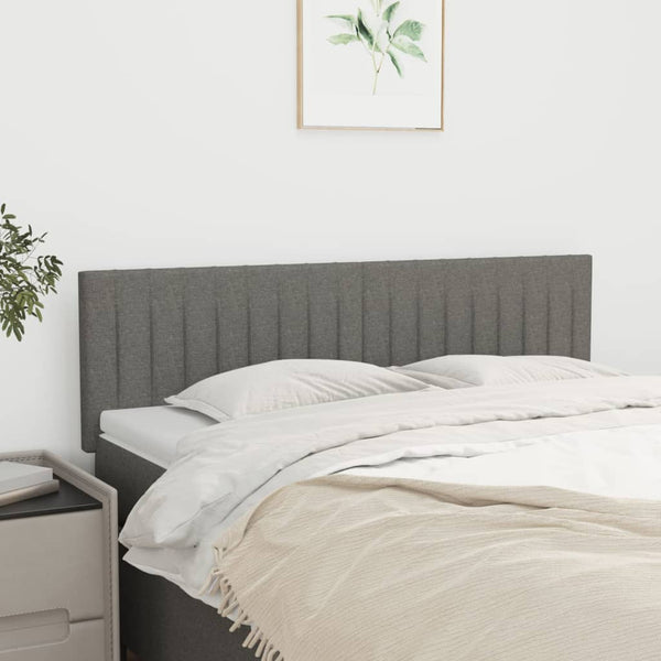Vidaxl Headboards 2 Pcs Dark Grey 72X5x78/88 Cm Fabric Headboards & Footboards