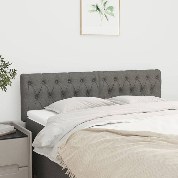 Headboards 2 Pcs Dark Grey 80X7x78/88 Cm Fabric Headboards & Footboards