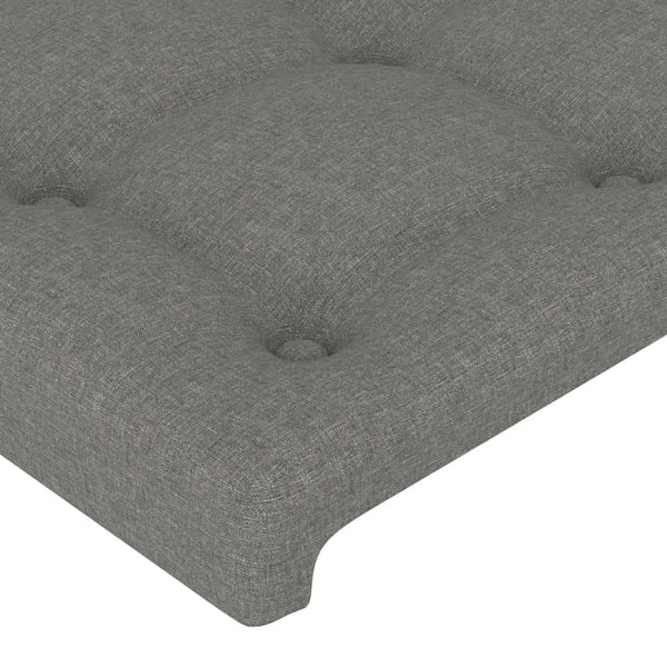 Headboards 2 Pcs Dark Grey 100X5x78/88 Cm Fabric Headboards & Footboards