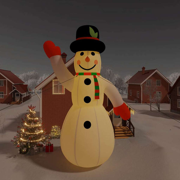 Vidaxl Christmas Inflatable Snowman With Leds 1000 Cm Seasonal Decorations