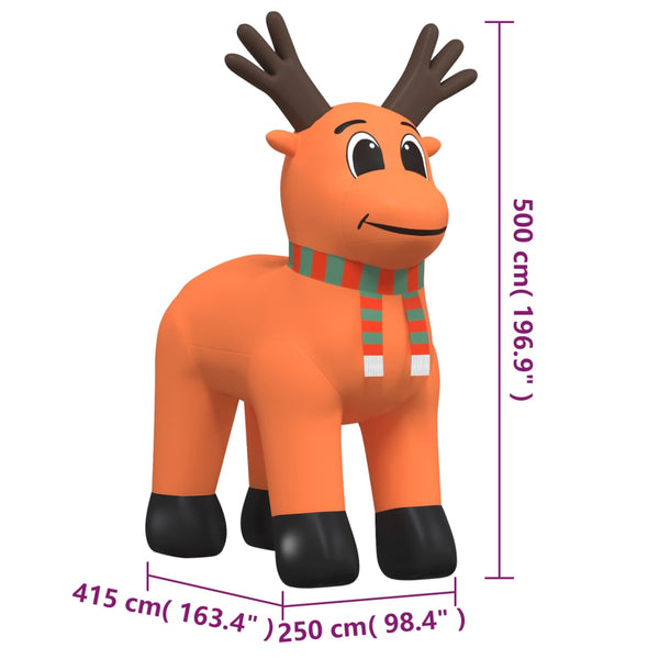 Christmas Inflatable Reindeer With Leds 500 Cm Seasonal Decorations