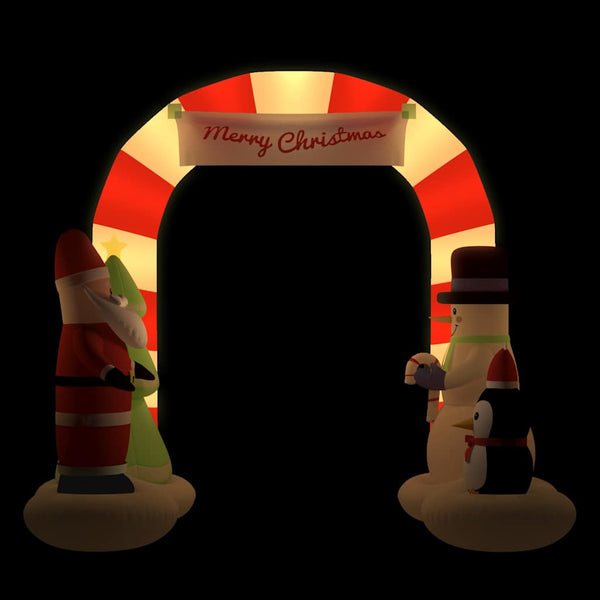 Vidaxl Christmas Inflatable Santa & Snowman Arch Gate Led 260 Cm Seasonal Decorations