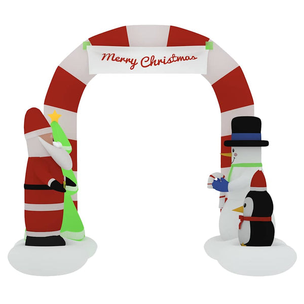 Vidaxl Christmas Inflatable Santa & Snowman Arch Gate Led 260 Cm Seasonal Decorations