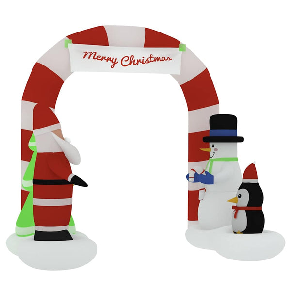 Vidaxl Christmas Inflatable Santa & Snowman Arch Gate Led 260 Cm Seasonal Decorations