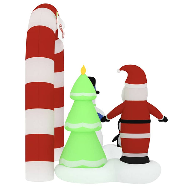 Vidaxl Christmas Inflatable Santa & Snowman Arch Gate Led 260 Cm Seasonal Decorations