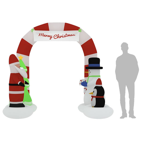 Vidaxl Christmas Inflatable Santa & Snowman Arch Gate Led 260 Cm Seasonal Decorations