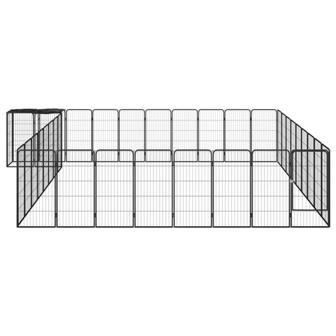 38 Panel Dog Playpen Black 50X100 Cm Powder Coated Steel Fences & Pens