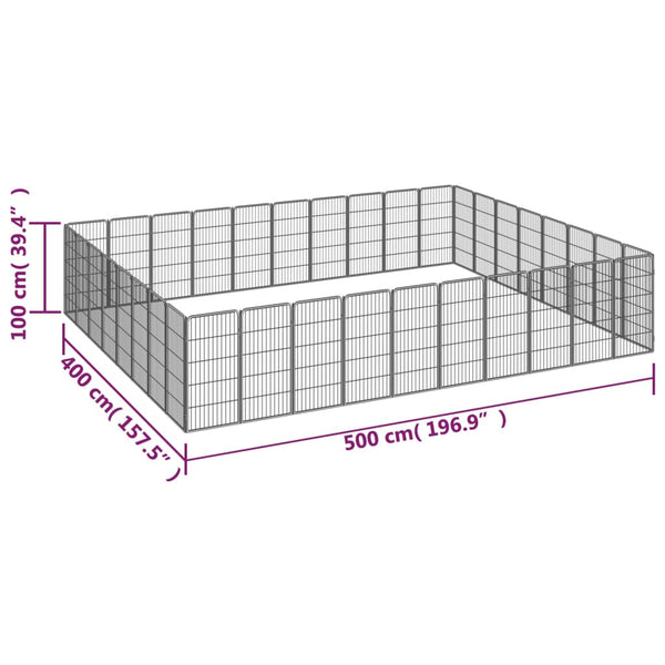 36 Panel Dog Playpen Black 50X100 Cm Powder Coated Steel Fences & Pens