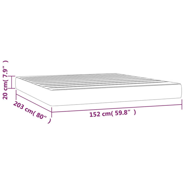 Pocket Spring Bed Mattress Dark Grey 152X203x20 Cm Queen Fabric Mattresses