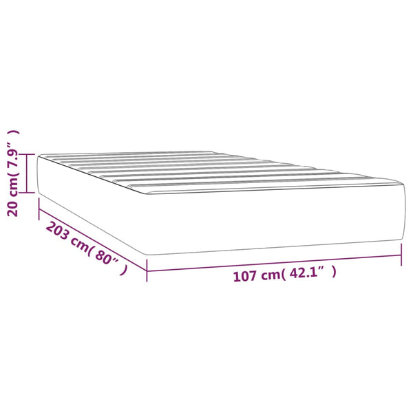 Pocket Spring Bed Mattress Dark Grey 107X203x20 Cm Super Single Fabric Mattresses