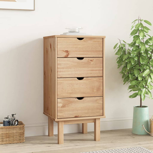 Drawer Cabinet Otta 45X39x90cm Solid Wood Pine Cabinets & Cupboards