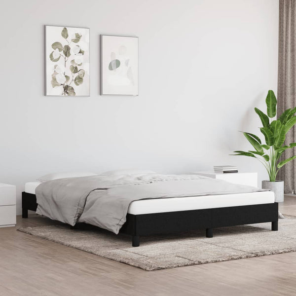 Bed Frame Black 153X203 Cm Queen Fabric Queen Bed Frames