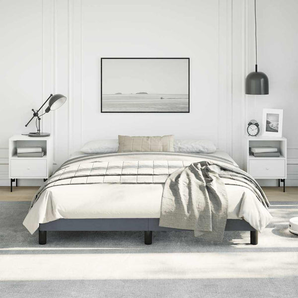 Bed Frame Dark Grey 153X203 Cm Queen Velvet Queen Bed Frames
