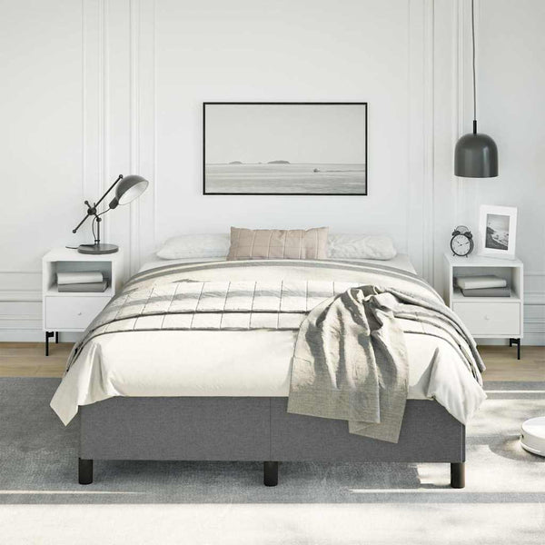 Vidaxl Bed Frame Without Mattress Dark Grey 137X187 Cm Double Fabric Double Bed Frames