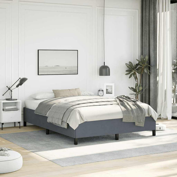 Bed Frame Dark Grey 152X203 Cm Queen Velvet Queen Bed Frames