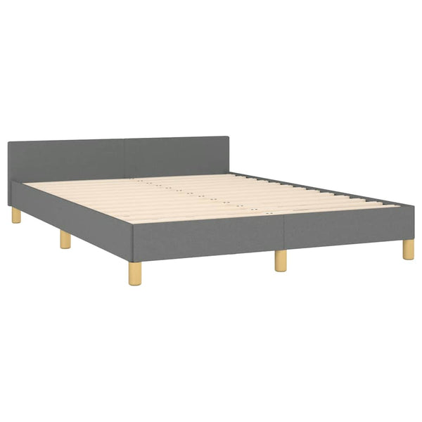 Bed Frame With Headboard Dark Grey 153X203 Cm Queen Fabric Queen Bed Frames