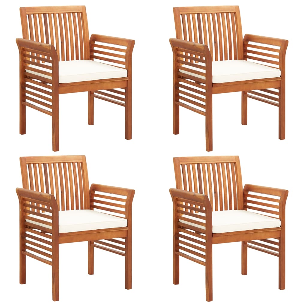 Garden Dining Chairs With Cushions 4 Pcs Solid Wood Acacia Patio Chairs
