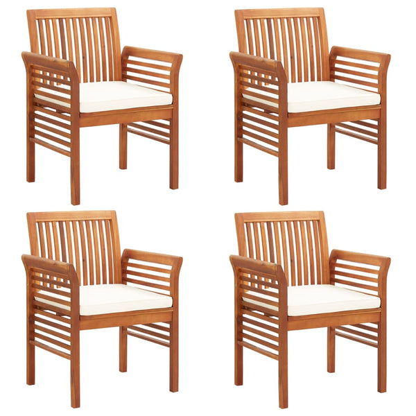 Garden Dining Chairs With Cushions 4 Pcs Solid Wood Acacia Patio Chairs