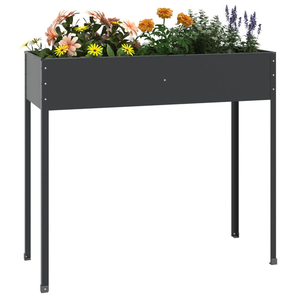 Vidaxl Garden Planter Anthracite 100.5X40.5X90 Cm Galvanised Steel Planters & Vases