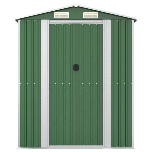 Garden Shed Green 192X108x223 Cm Galvanised Steel Sheds Summerhouses Carports