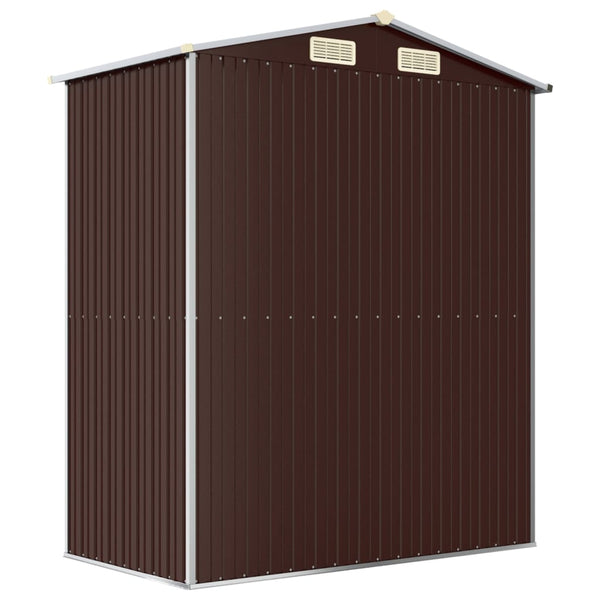Garden Shed Dark Brown 192X108x223 Cm Galvanised Steel Sheds Summerhouses Carports