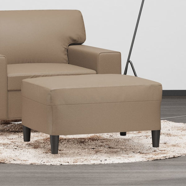 Footstool Cappuccino 70X55x41 Cm Faux Leather Ottomans Footstools & Poufs