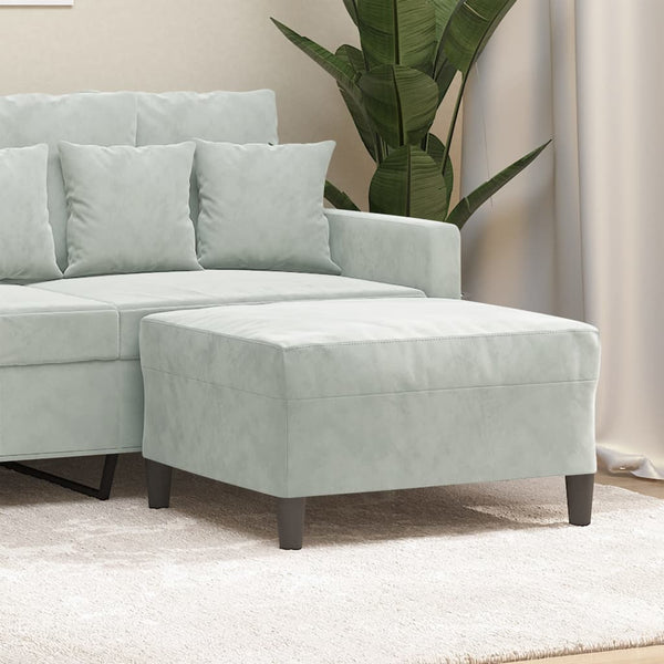 Footstool Light Grey 70X55x41 Cm Velvet Ottomans Footstools & Poufs