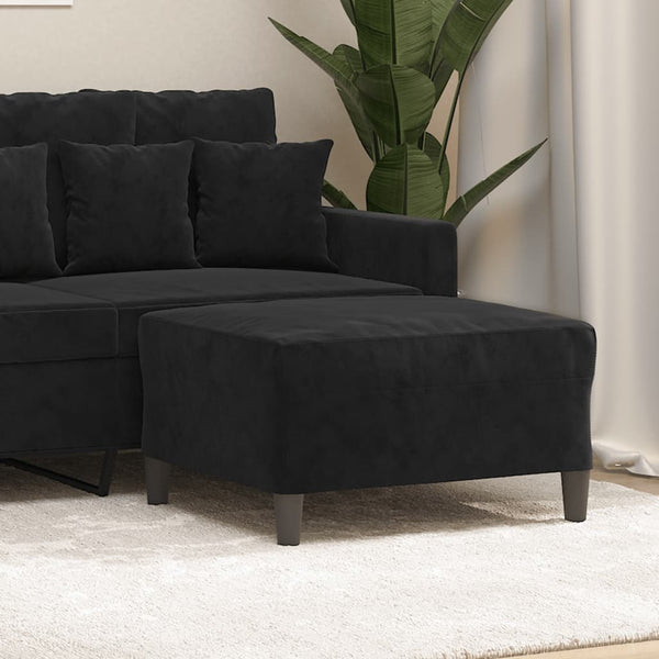 Ottomans Footstools & Poufs Footstool Black 70X55x41 Cm Velvet