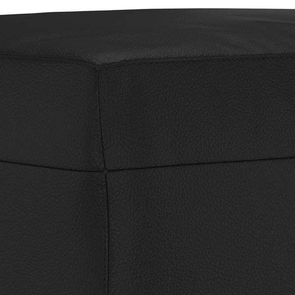 Vidaxl Footstool Black 60X50x41 Cm Faux Leather Ottomans Footstools & Poufs