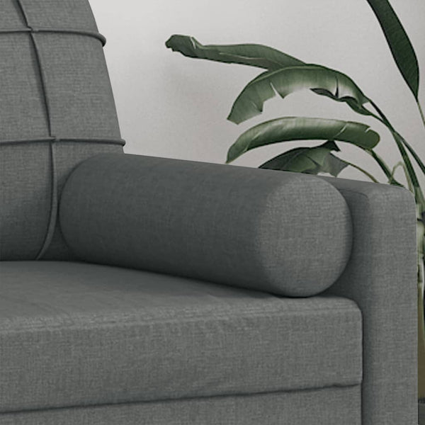 Throw Pillows 2 Pcs Dark Grey 15X50 Cm Fabric Cushions & Decorative Pillows