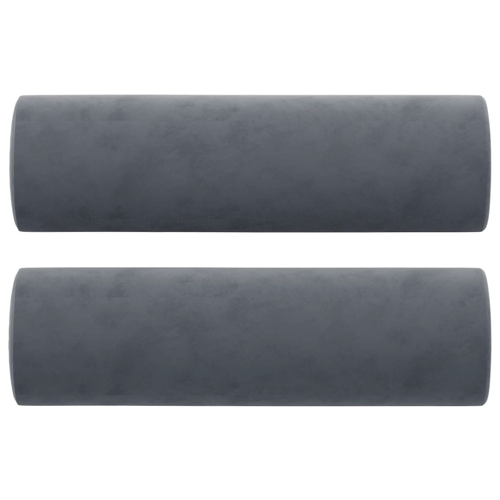 Throw Pillows 2 Pcs Dark Grey 15X50 Cm Velvet Cushions & Decorative Pillows