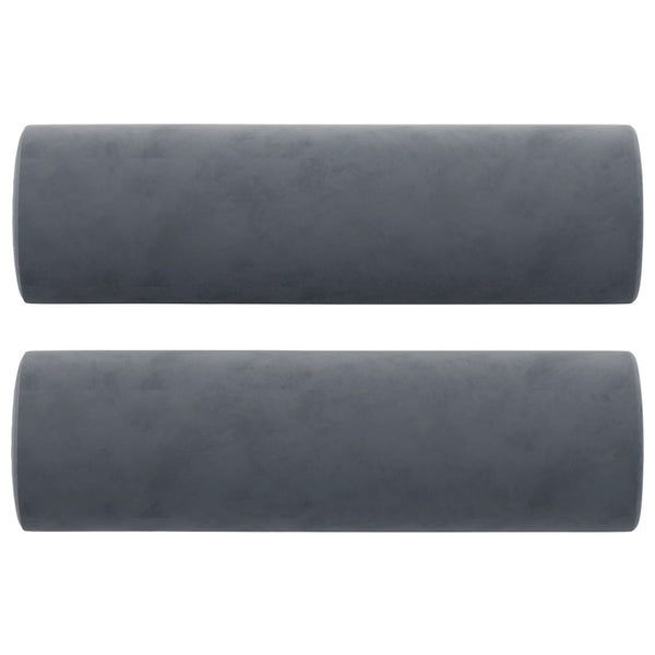 Cushions & Decorative Pillows Throw Pillows 2 Pcs Dark Grey 15X50 Cm Velvet