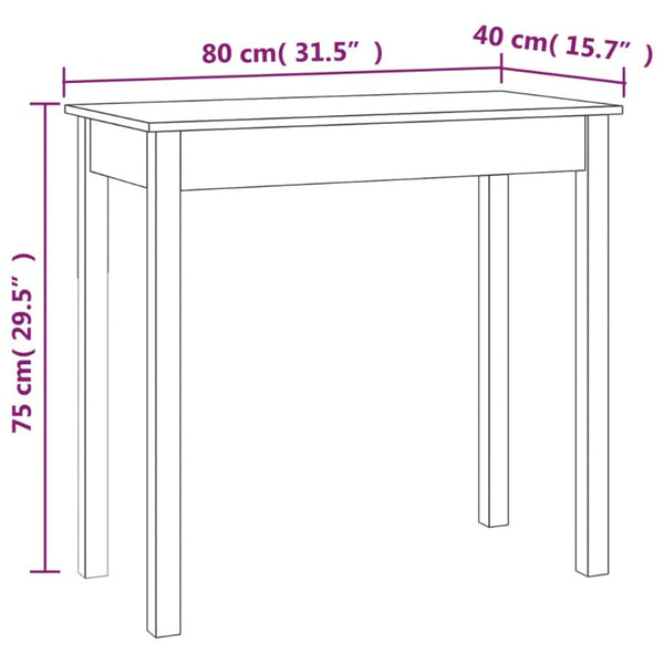 Tables Console Table 80X40x75 Cm Solid Wood Pine