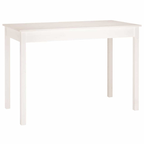 Vidaxl Dining Table White 110X55x75 Cm Solid Wood Pine Dining Tables