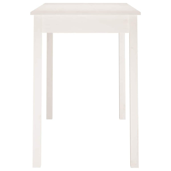 Vidaxl Dining Table White 110X55x75 Cm Solid Wood Pine Dining Tables