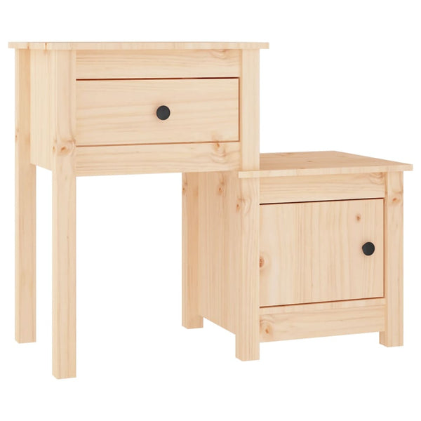 Vidaxl Bedside Cabinets 2 Pcs 79.5X38x65.5 Cm Solid Wood Pine Bedside Tables