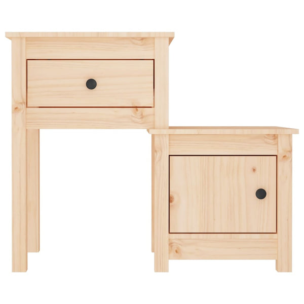 Vidaxl Bedside Cabinets 2 Pcs 79.5X38x65.5 Cm Solid Wood Pine Bedside Tables