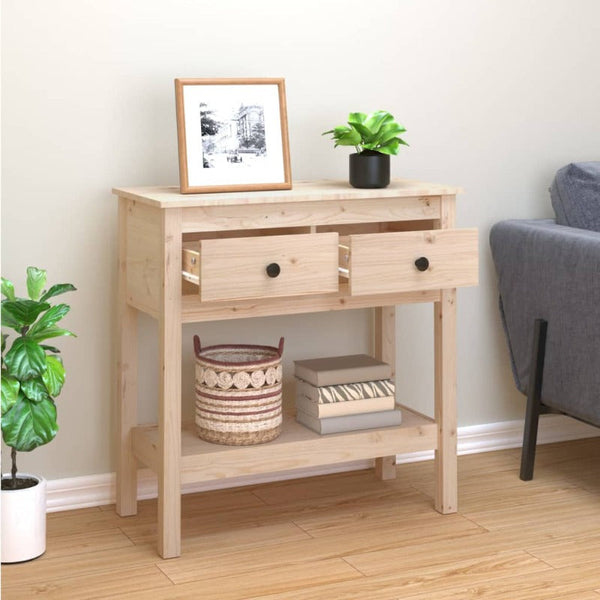 Console Table 75X35x75 Cm Solid Wood Pine Tables