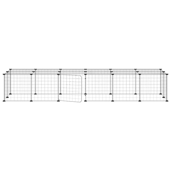 Vidaxl 28 Panel Pet Cage With Door Black 35X35 Cm Steel Dog Cages
