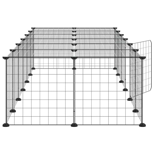 Vidaxl 28 Panel Pet Cage With Door Black 35X35 Cm Steel Dog Cages