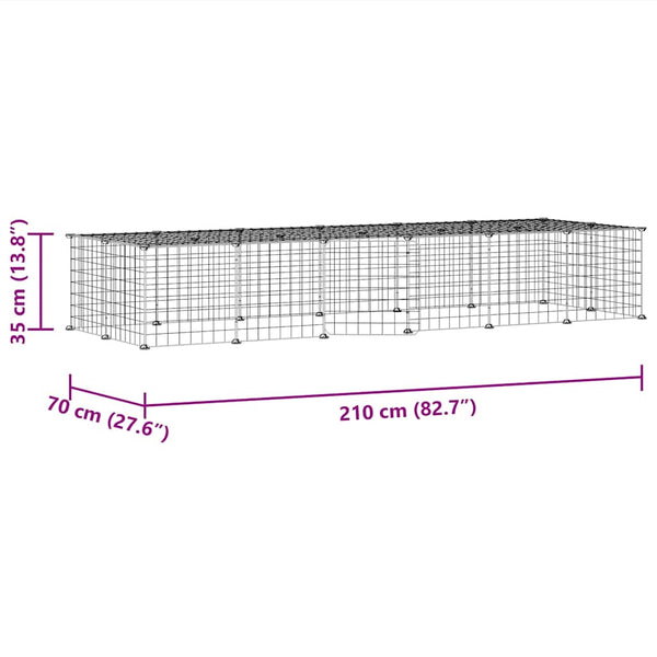 Vidaxl 28 Panel Pet Cage With Door Black 35X35 Cm Steel Dog Cages