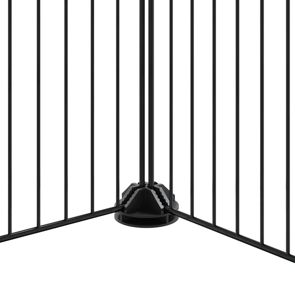 Vidaxl 44 Panel Pet Cage With Door Black 175X105x70 Cm Steel Poultry Cages