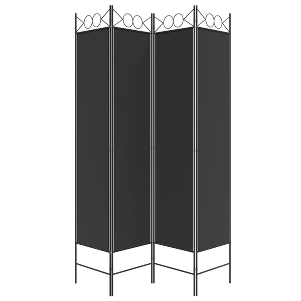 4 Panel Room Divider Black 160X200 Cm Fabric Screens & Room Dividers