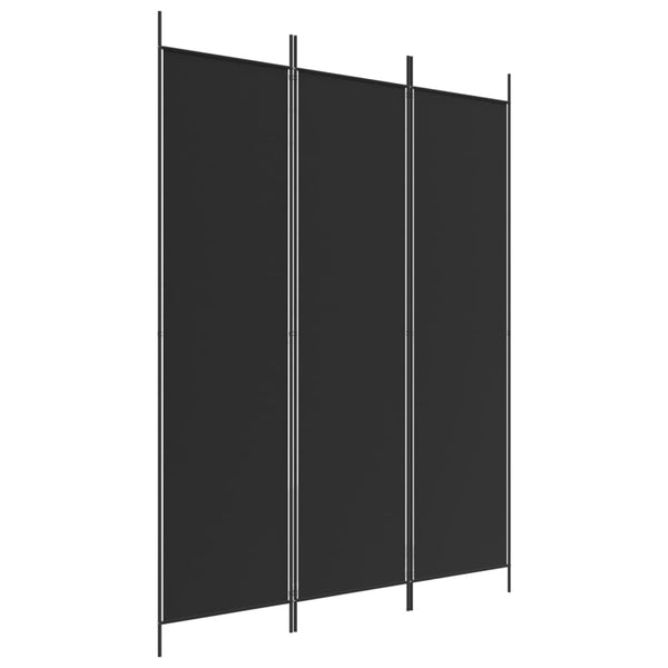 Vidaxl 3 Panel Room Divider Black 150X200 Cm Fabric Screens & Room Dividers