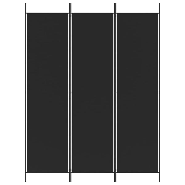Vidaxl 3 Panel Room Divider Black 150X200 Cm Fabric Screens & Room Dividers