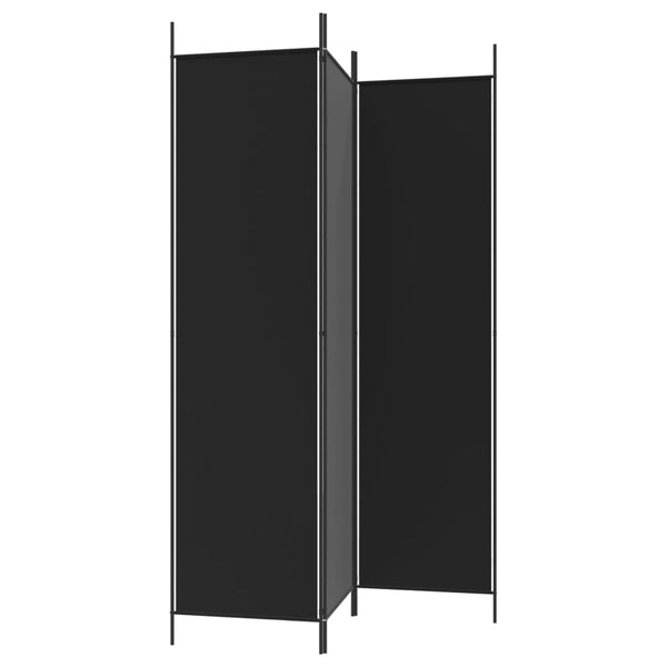Vidaxl 3 Panel Room Divider Black 150X200 Cm Fabric Screens & Room Dividers